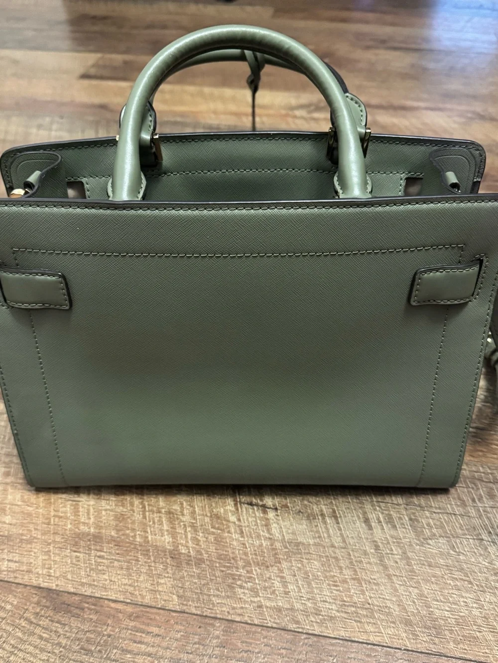 Michael Kors Rayne Olive Green Saffiano Leather Satchel - Picture 7 of 8